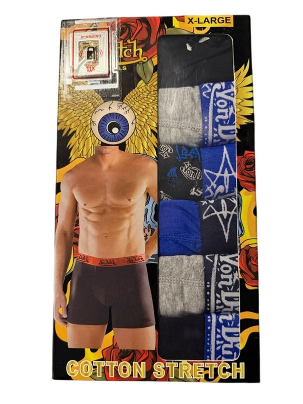 NEW $72 6 Pack of Von Dutch Boxer Briefs! M L XL Gray Black Blue Signature Waist